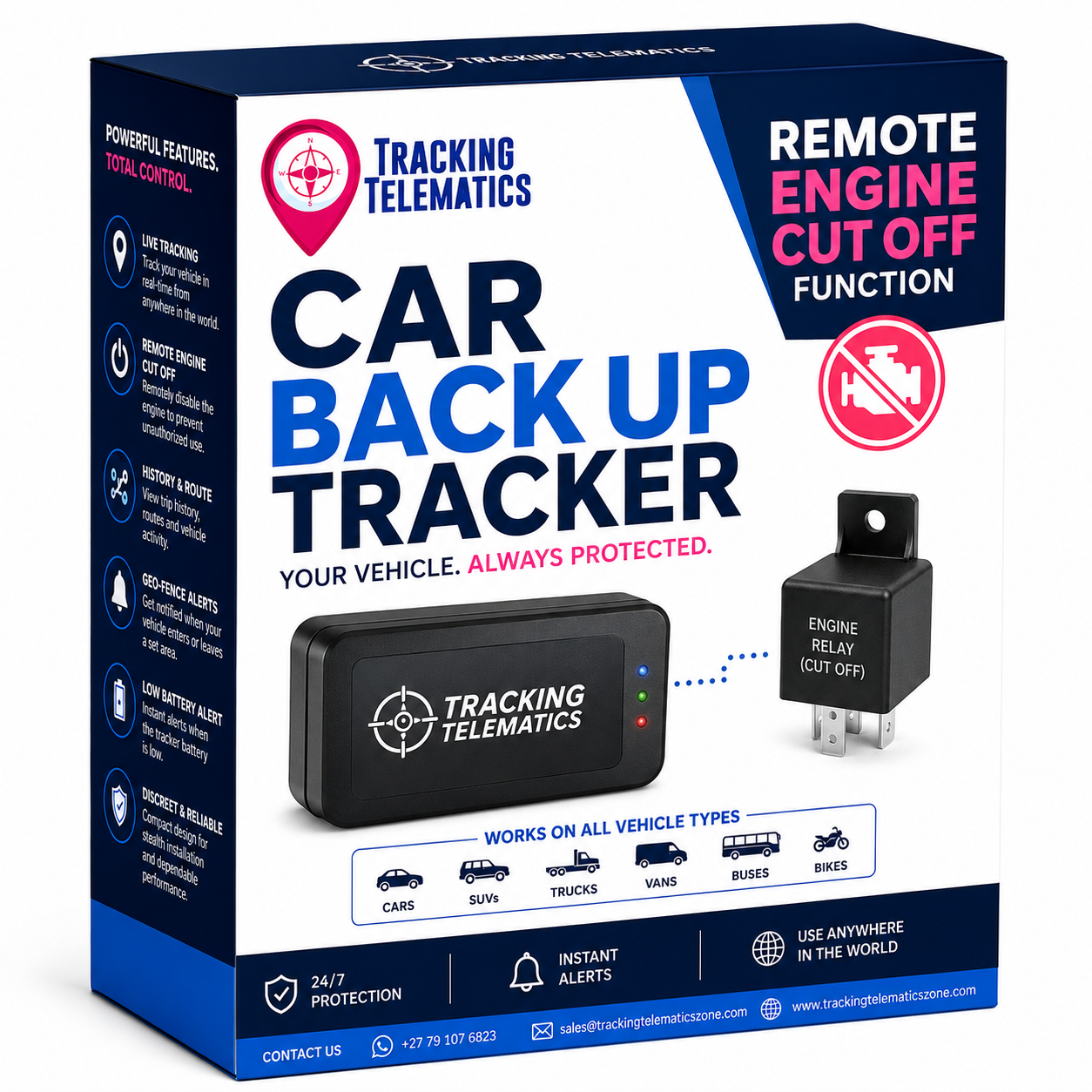 Back Up Tracker (With Remote Car Engine Cut Off)